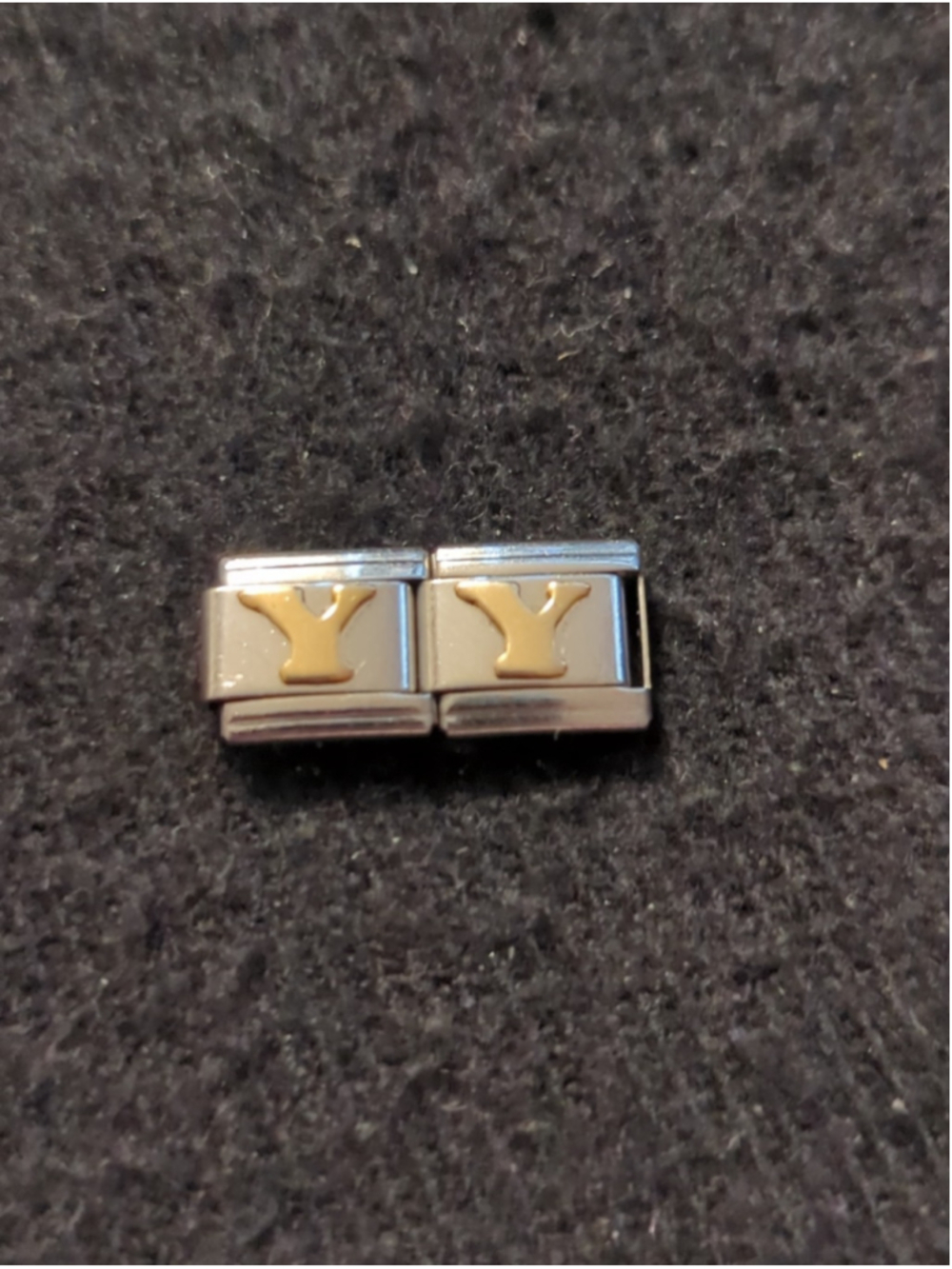 Vintage D'linQ Letter Y Initial 9mm Italian Charm Bracelet Charms - Set Of 2